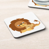 可愛い愛情漫画ライオンパパとカッブコースターセット コースター (左側)