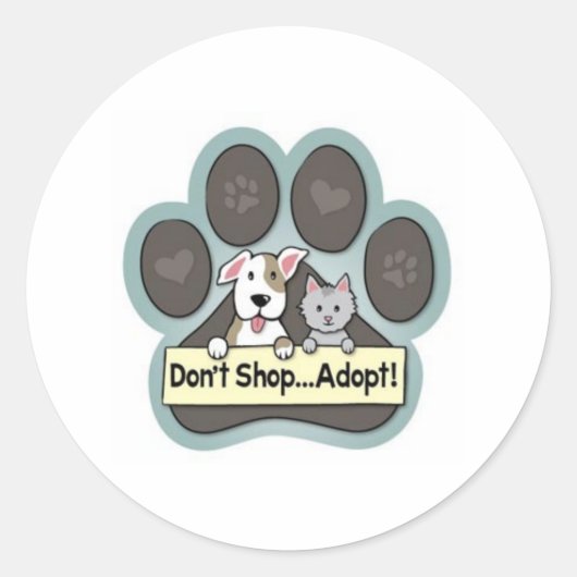 可愛い愛犬の子猫を買い物に行かない ラウンドシール (正面)
