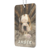 可愛い愛犬の猫名カスタム写真 カーエアーフレッシュナー (左)