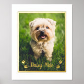 可愛い愛犬パーソナライズされたの写真 箔ポスター (正面)