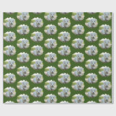 可愛い愛犬家パーソナライズされたフォトパターン緑 ラッピングペーパー (フラット)