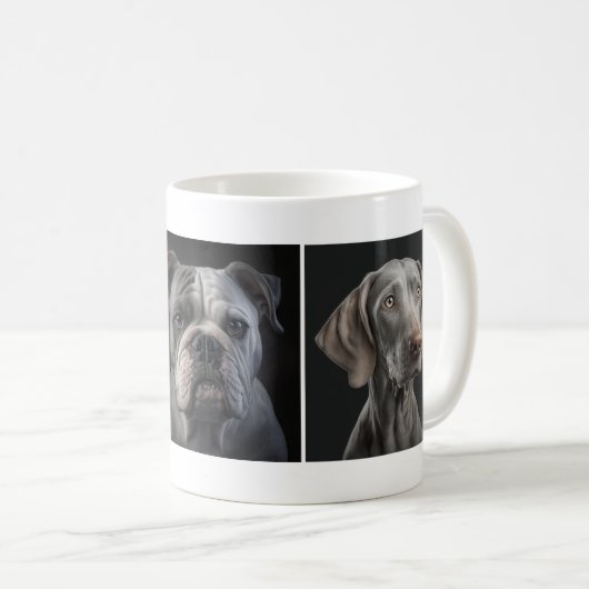 可愛い愛犬3枚フォトカスタム コーヒーマグカップ (正面右)