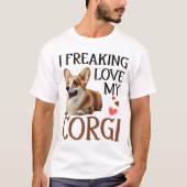 可愛い愛私のコルギ犬 Tシャツ (正面)