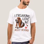 可愛い愛私のバセットハウンドッグ Tシャツ (正面)