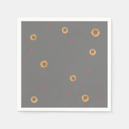 可愛い愛&ベーグル |グレー | スタンダードカクテルナプキン