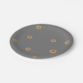 可愛い愛&ベーグル |グレー | ペーパープレート (アングル)