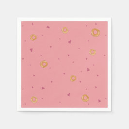 可愛い愛&ベーグル |サーモンバラピンク | スタンダードカクテルナプキン