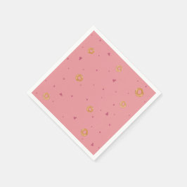 可愛い愛&ベーグル |サーモンバラピンク | スタンダードカクテルナプキン
