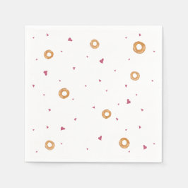 可愛い愛&ベーグル |白 | スタンダードカクテルナプキン