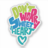 可愛い愛、心配しないで甘いハート シール (正面)