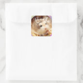 可愛い感謝していハメスター素晴らし スクエアシール (バッグ)