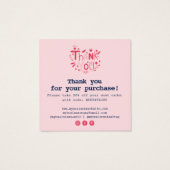 可愛い感謝していユーピンクフローラタイポグラフィイラストレーション (裏面)