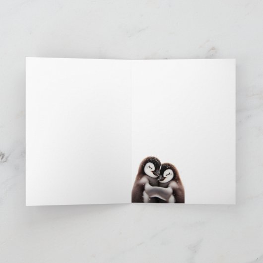 可愛い感謝してい可愛いペンギンの鳥 カード (内部)