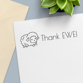 可愛い感謝してい小羊Ewe （あなた） セルフインキングスタンプ