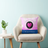 可愛い感謝と賛美ハートあなたの名前をピンクに追加 クッション (椅子)