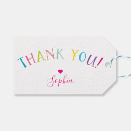 可愛い感謝キッズ明るいカラフルレインボータイプ ギフトタグ