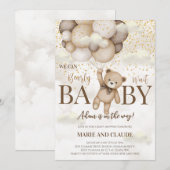 可愛い我々は男の子のシャワーを待つことができる 招待状 (正面/裏面)