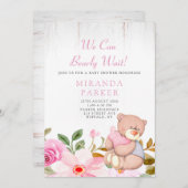 可愛い我々は美しい女の子の赤ちゃんシャワーを待つことができる 招待状 (正面/裏面)
