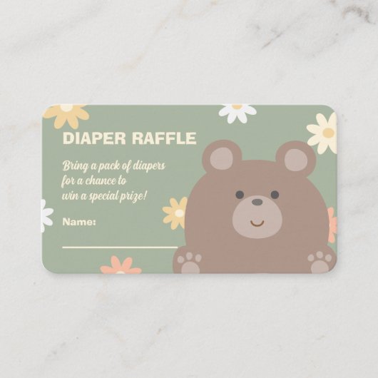 可愛い我々は赤ちゃんシャワーおむつラッフル待ち エンクロージャーカード (正面)