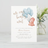 可愛い我々は青いバルーン赤ちゃんシャワーを待つことができる 招待状 (スタンド正面)