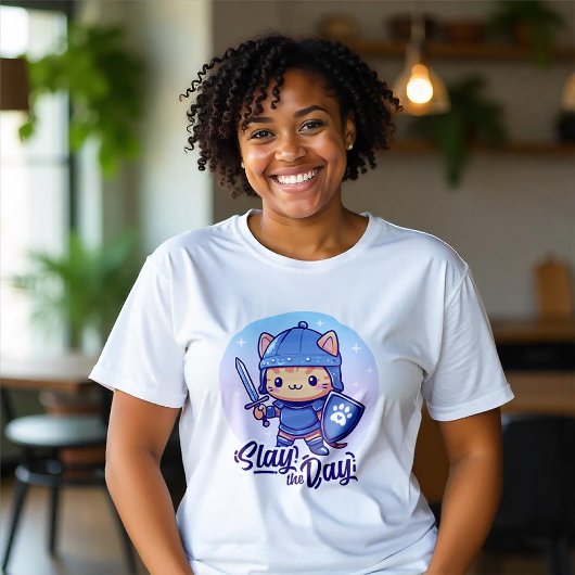 可愛い戦士の猫 – 日の暮らし Tシャツ