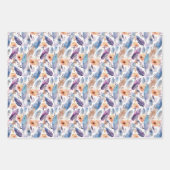 可愛い房宝羽の花タイルパーティー ラッピングペーパーシート (正面3)