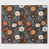 可愛い房宝花文様お洒落フローラ房宝 ラッピングペーパー (フラット)