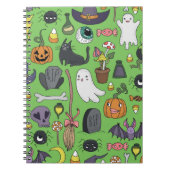 可愛い手で描いたシームレスなパターンd ノートブック (正面)