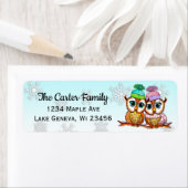 可愛い手の絵を描水色が雪片 ラベル (インサイチュ)