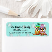 可愛い手の色彩の鮮やか水の色のフールティール（緑がかった色）雪の結晶 ラベル (インサイチュ)