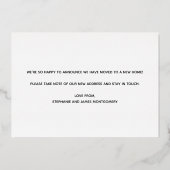 可愛い手プリント金箔動き告知カード 箔招待状 (裏面)