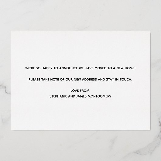 可愛い手プリント金箔動き告知カード 箔招待状 (裏面)