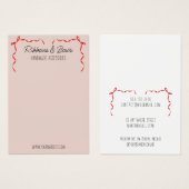 可愛い手作りアクセサリーレッドボウ表示カード (正面&裏面)