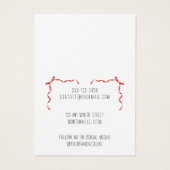 可愛い手作りアクセサリーレッドボウ表示カード (裏面)