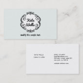 可愛い手描お洒落き枠とタイポグラフィ 名刺 (正面/裏面)