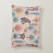 可愛い手描きおもしろいクマのシームレスパターン アクセントクッション (裏面(縦))