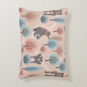 可愛い手描きおもしろいクマのシームレスパターン アクセントクッション (正面(垂直))