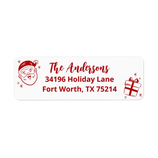 可愛い手描きお洒落クリスマス ラベル (正面)