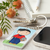 可愛い手描きオランダボーイフィッシャーマンウォーターカラー キーホルダー (正面右)