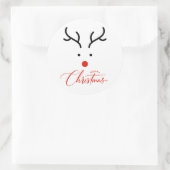 可愛い手描きクリスマストナカイ ラウンドシール (バッグ)