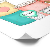 可愛い手描きコお洒落ーヒーとホットココア ポスター (角)