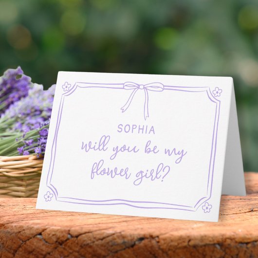 可愛い手描きコケット弓花ガール提案 カード