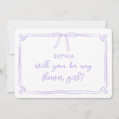 可愛い手描きコケット弓花ガール提案 カード (正面)