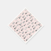 可愛い手描きサボテン柄 スタンダードカクテルナプキン (角)