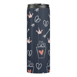 可愛い手描きシェイプ柄サーマルタンブラー タンブラー