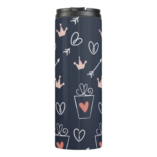 可愛い手描きシェイプ柄サーマルタンブラー タンブラー (裏面)