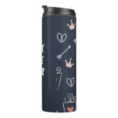 可愛い手描きシェイプ柄サーマルタンブラー タンブラー (回転右)