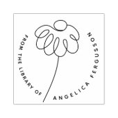 可愛い手描きデイジー花カスタム図書室 ラバースタンプ (インプリント)