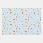 可愛い手描きデザートのパステル柄 ラッピングペーパーシート (正面)