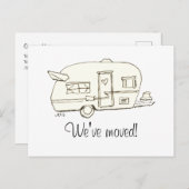 可愛い手描きトレーラおもしろいー移動告知 ポストカード (正面/裏面)